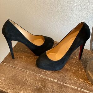 Christian Louboutin Black Suede Pumps